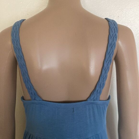 Design History Blue White Tie Dye Braids Strap Vacation Beach Maxi Dress Size M - Picture 4 of 8